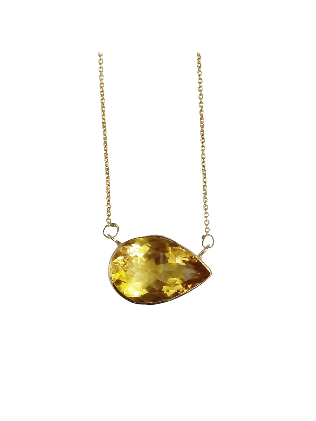 Yellow Teardrop Necklace