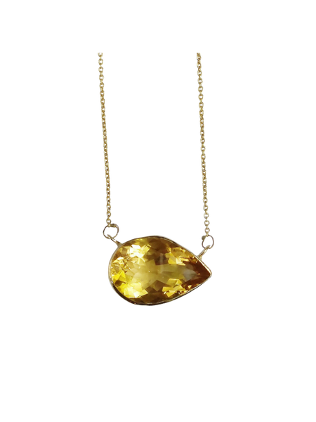 Yellow Teardrop Necklace