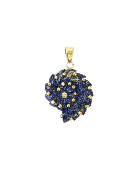 Lapis Lazuli Ammonite Pendant