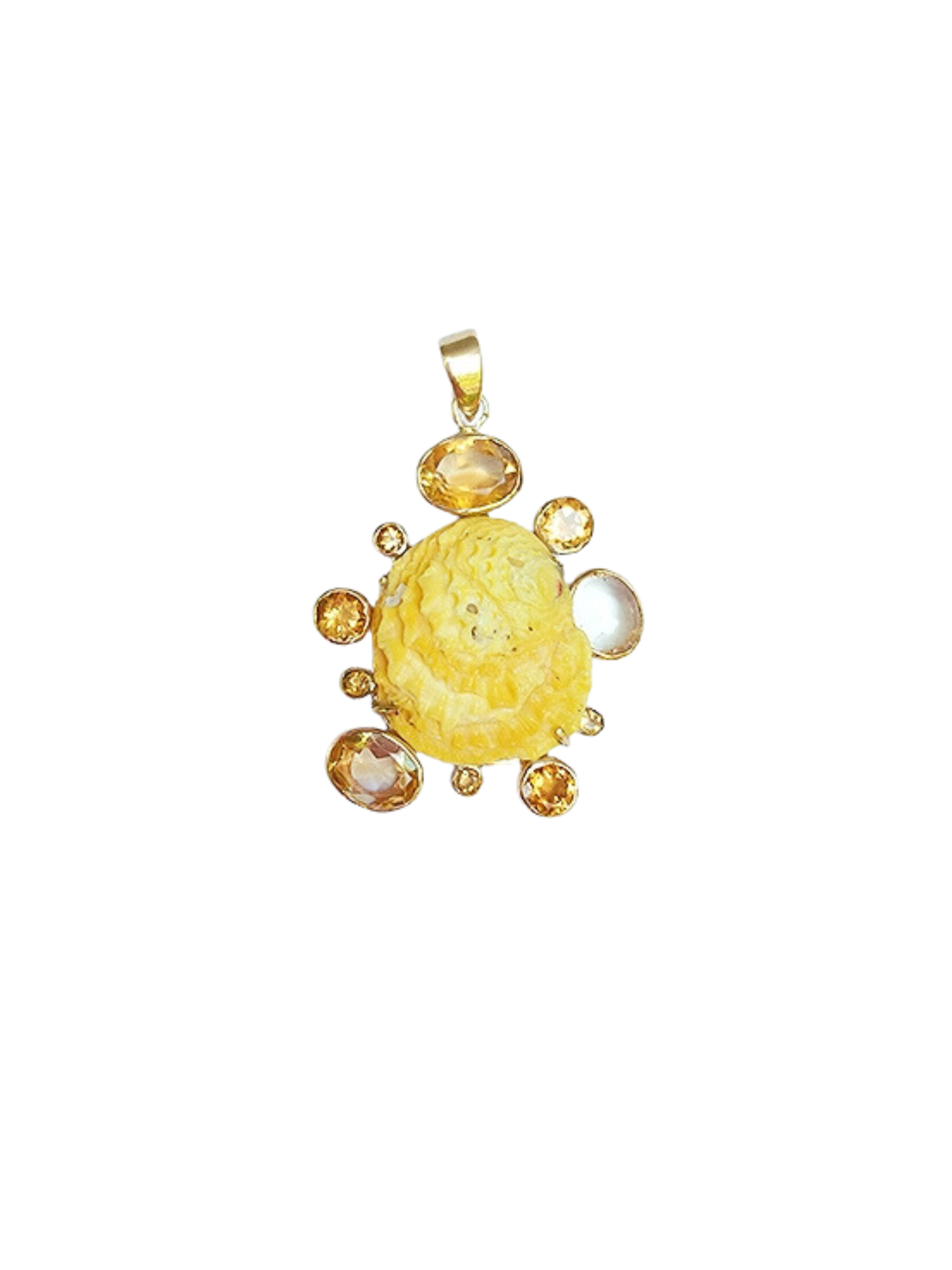 Yellow Citrine Halo Shell – CCWW Designs