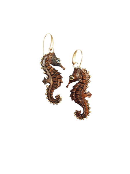 Carved Seahorse Earrings