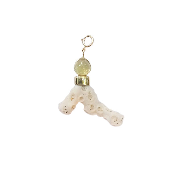 Coral with Citrine Charm