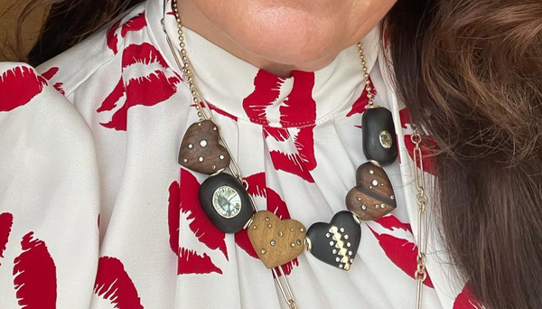 Diamond Walnut Threaded Heart 2