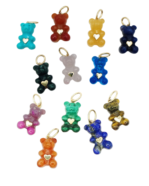 Carved Stone Gummy Bear Pendant