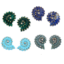 Load image into Gallery viewer, Carved Stone Ammonite Earrings
