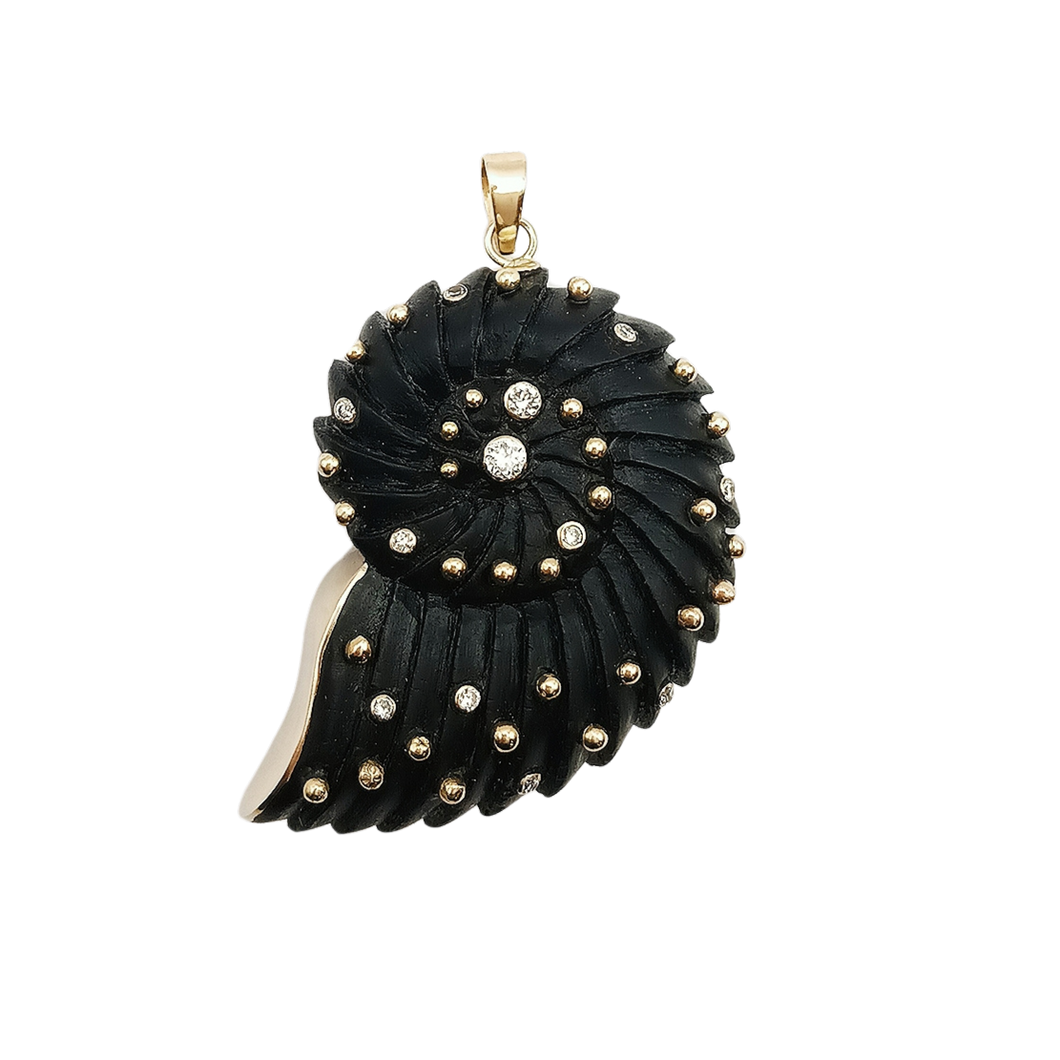 Carved Ebony Ammonite