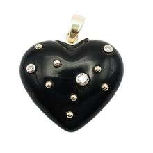 Load image into Gallery viewer, Carved Stone Studded Heart Pendants
