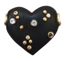 Load image into Gallery viewer, White Stone Ebony Heart
