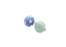 Load image into Gallery viewer, Earth + Saturn Earrings
