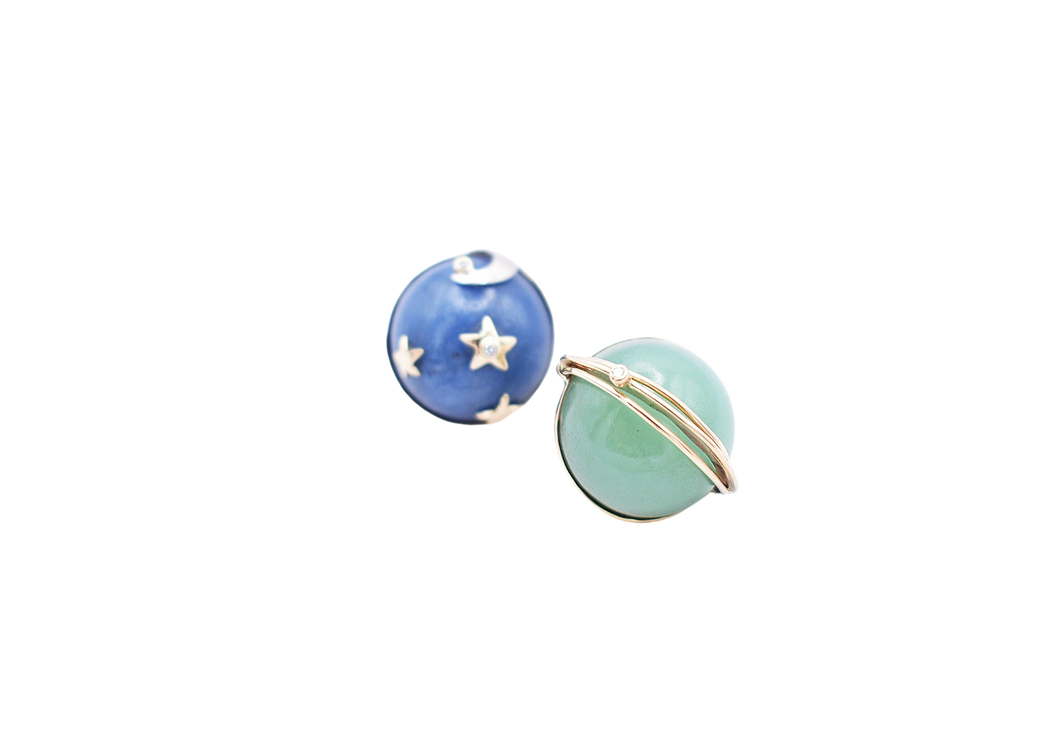 Earth + Saturn Earrings