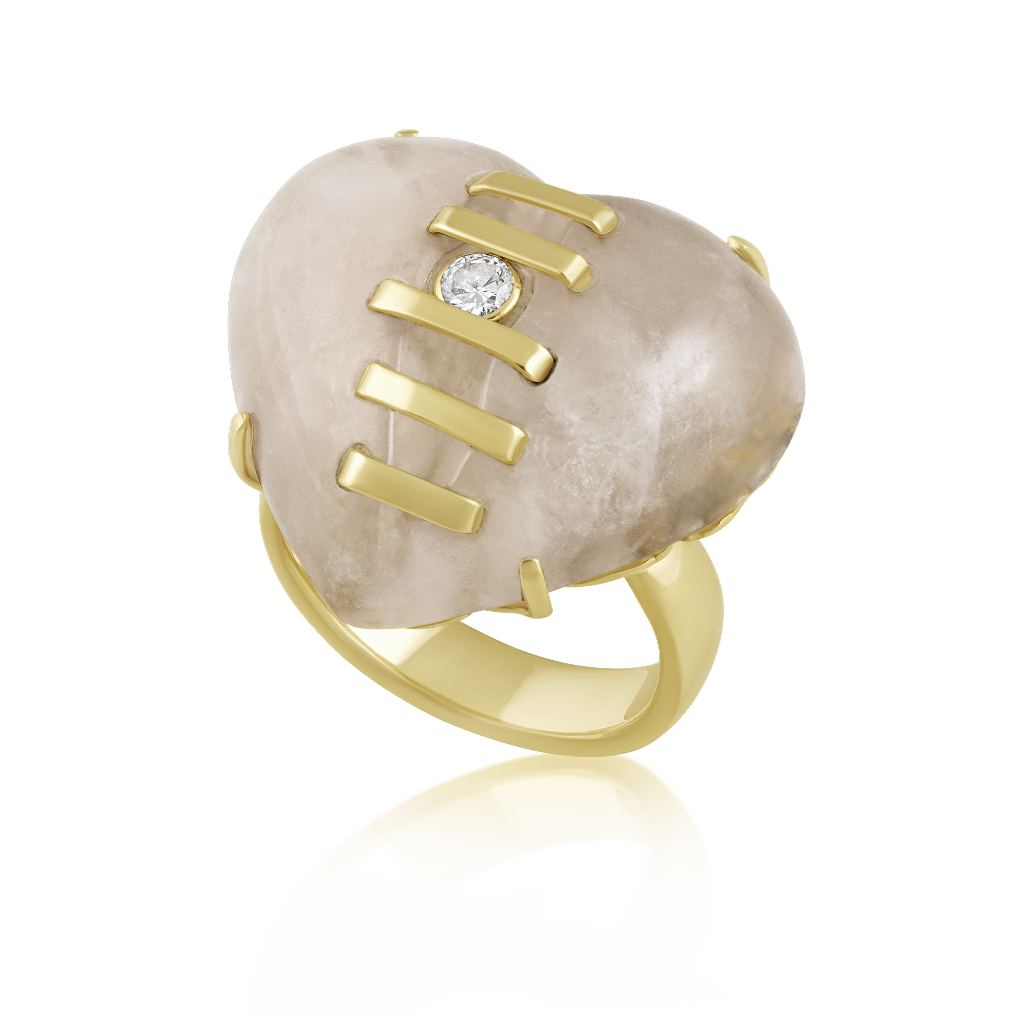 Carved Stone Stitched Heart Ring – CCWW Designs