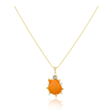 Load image into Gallery viewer, Light Orange Shell Halo Pendant
