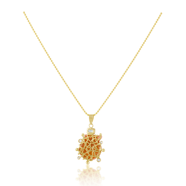 Light Orange Shell Halo Pendant