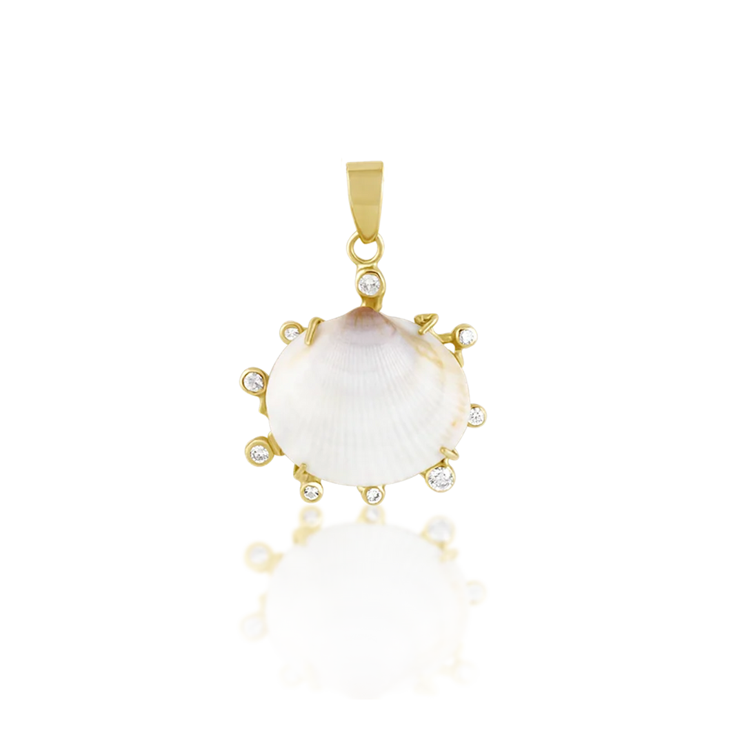 White Shell Halo Pendant