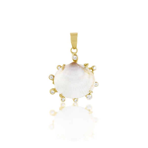 White Shell Halo Pendant
