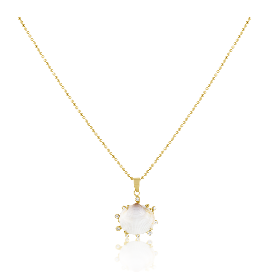 White Shell Halo Pendant