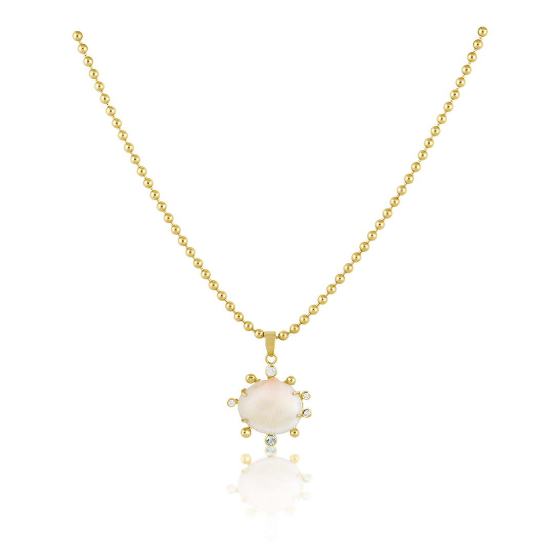 White Shell Halo Pendant