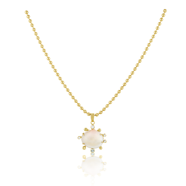 White Shell Halo Pendant