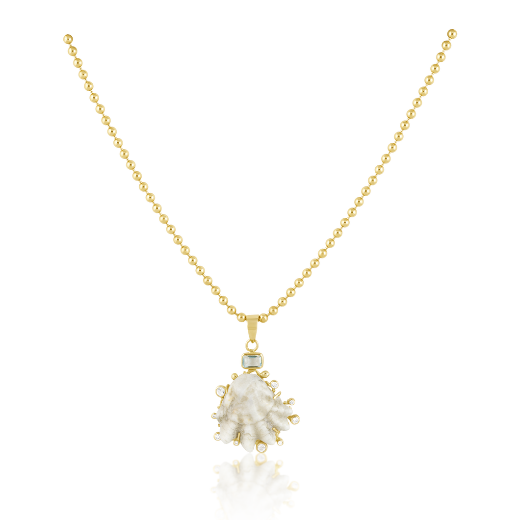 White Kitten Paw Halo Pendant