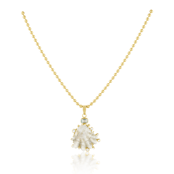 White Kitten Paw Halo Pendant