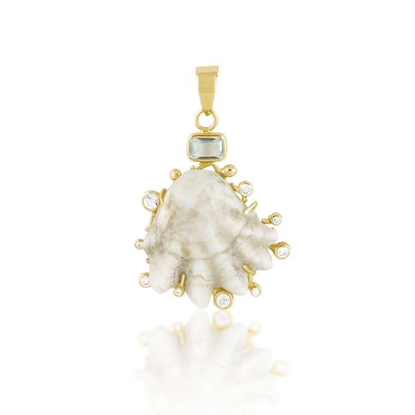 White Kitten Paw Halo Pendant