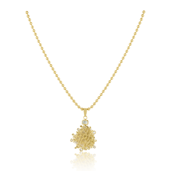 White Kitten Paw Halo Pendant