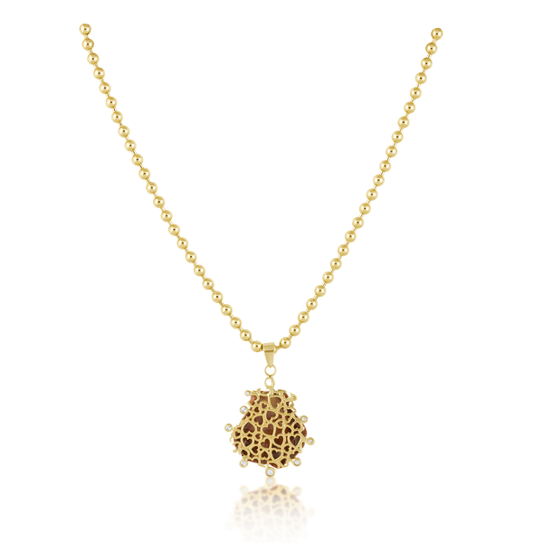 Pink Lion’s Paw Shell Halo Pendant