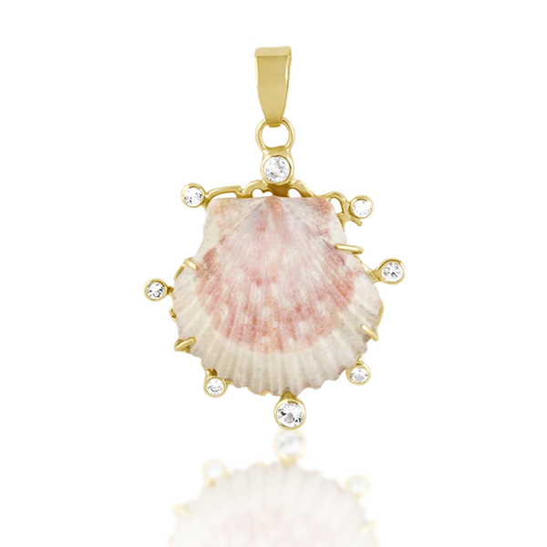 Light Pink Shell Halo Pendant