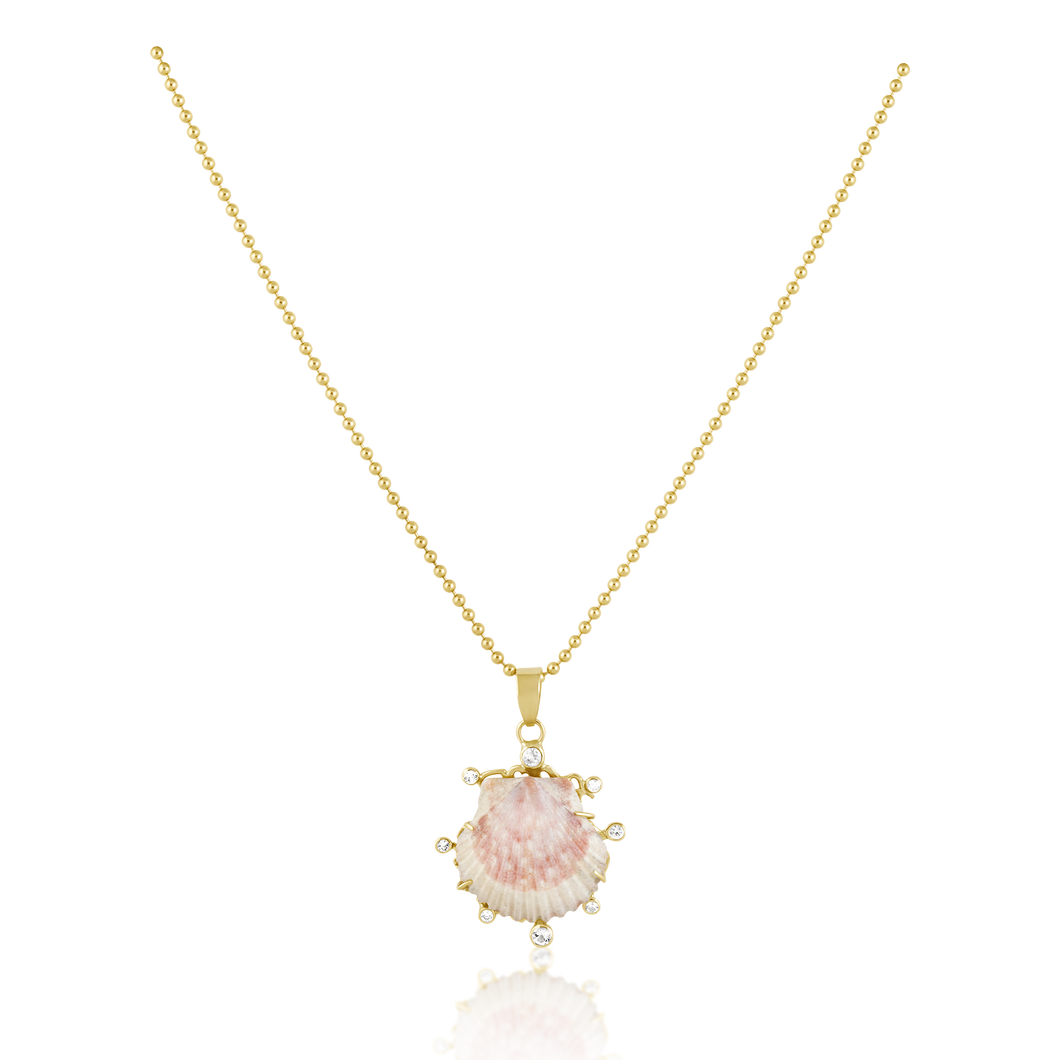 Light Pink Shell Halo Pendant