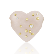 Load image into Gallery viewer, Carved Stone Studded Heart Pendant
