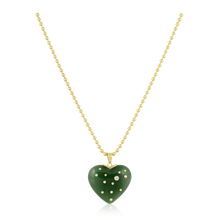 Load image into Gallery viewer, Carved Stone Studded Heart Pendant
