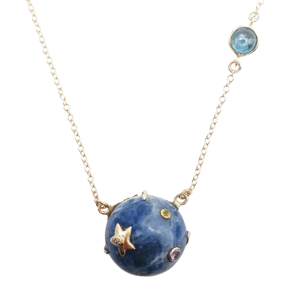 Carved Stone Planet Necklace