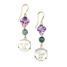 Load image into Gallery viewer, Mother of Pearl Moon Earrings
