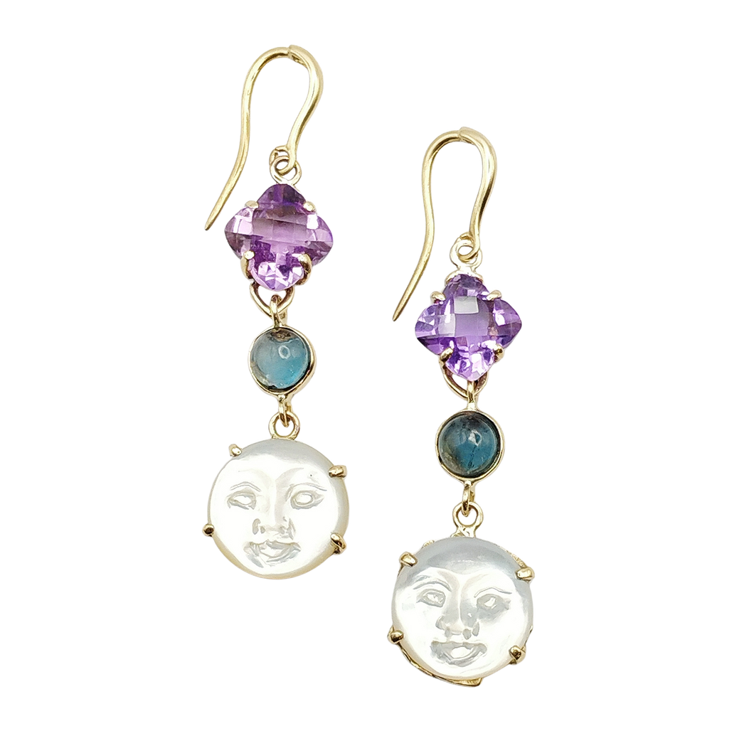 Mother of Pearl Moon Earrings