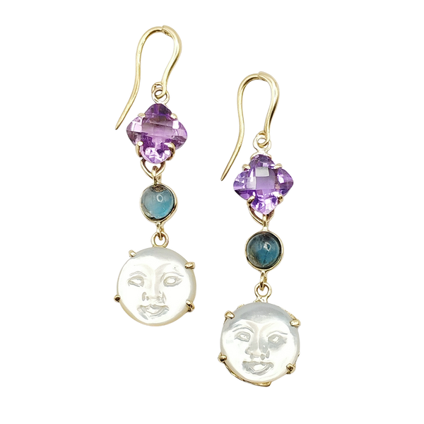 Mother of Pearl Moon Earrings