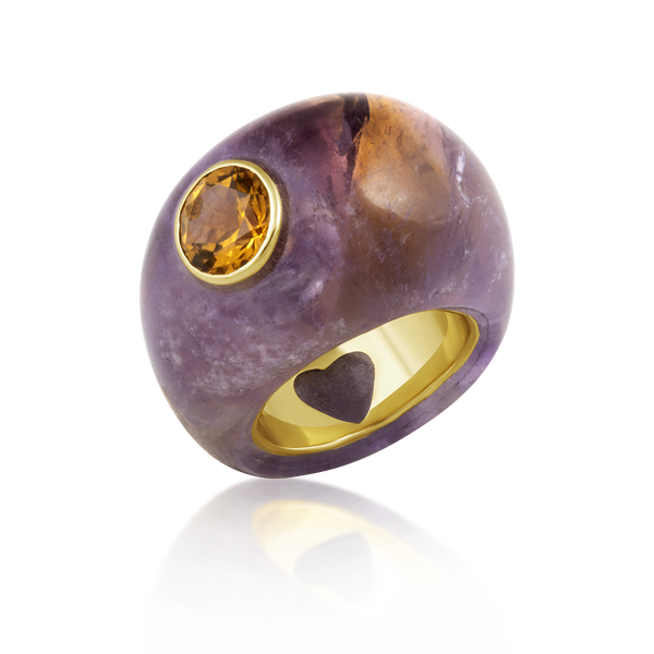 Carved Amethyst Ring
