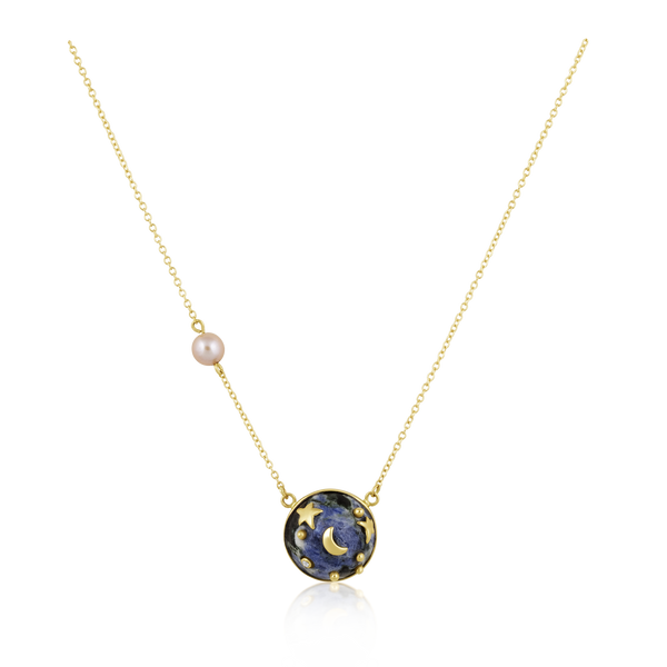 Carved Stone Planet Necklace