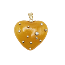 Load image into Gallery viewer, Carved Stone Studded Heart Pendant
