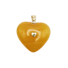 Load image into Gallery viewer, Carved Stone Studded Heart Pendant
