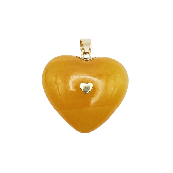 Carved Stone Studded Heart Pendant