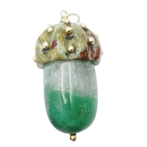 Carved Stone Acorn Pendant