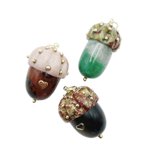 Load image into Gallery viewer, Carved Stone Acorn Pendant

