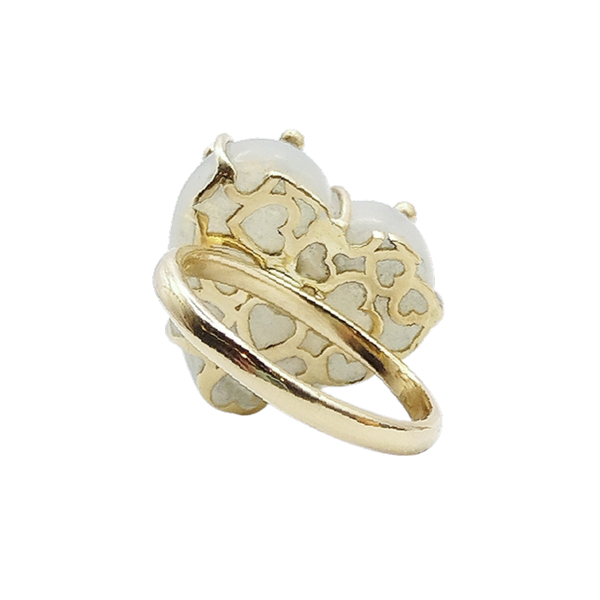 Carved Stone Studded Heart Ring