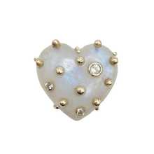 Load image into Gallery viewer, Carved Stone Studded Heart Ring
