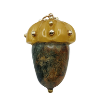 Load image into Gallery viewer, Carved Stone Acorn Pendants
