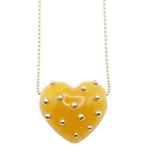 Load image into Gallery viewer, Carved Stone Heart Necklace
