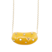Load image into Gallery viewer, Carved Stone Studded Bean Necklace
