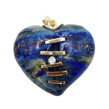 Load image into Gallery viewer, Carved Stone Stitched Heart Pendants
