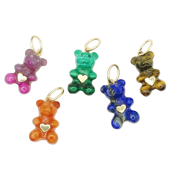 Carved Stone Gummy Bear Pendant
