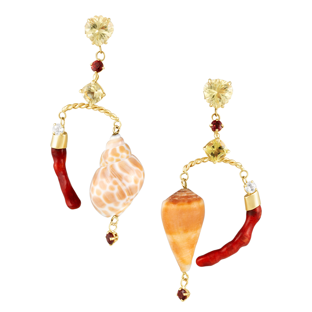 Coral Tiered Earrings